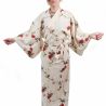 White cotton kimono for women - KAKI