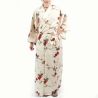 Kimono blanc en coton pour femme - KAKI