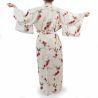 White cotton kimono for women - KAKI