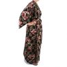 Black cotton kimono Women KOMONICHIMATSU-NI-SAKURA