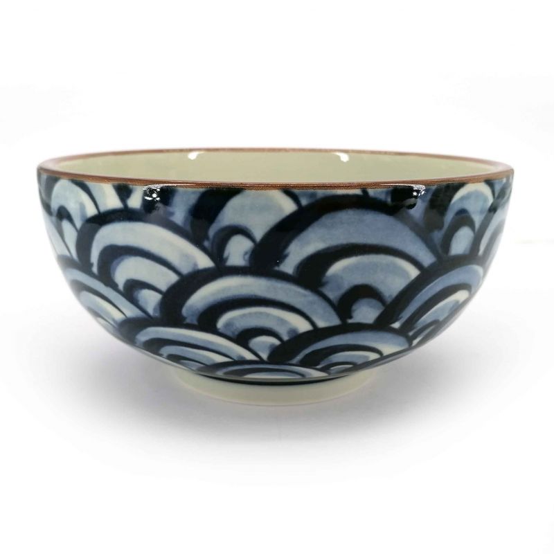 Cuenco japonés de ramen de ondas de cerámica - NAMI