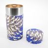 Japanese blue tea box in washi paper - SHIROTSURU - 200gr