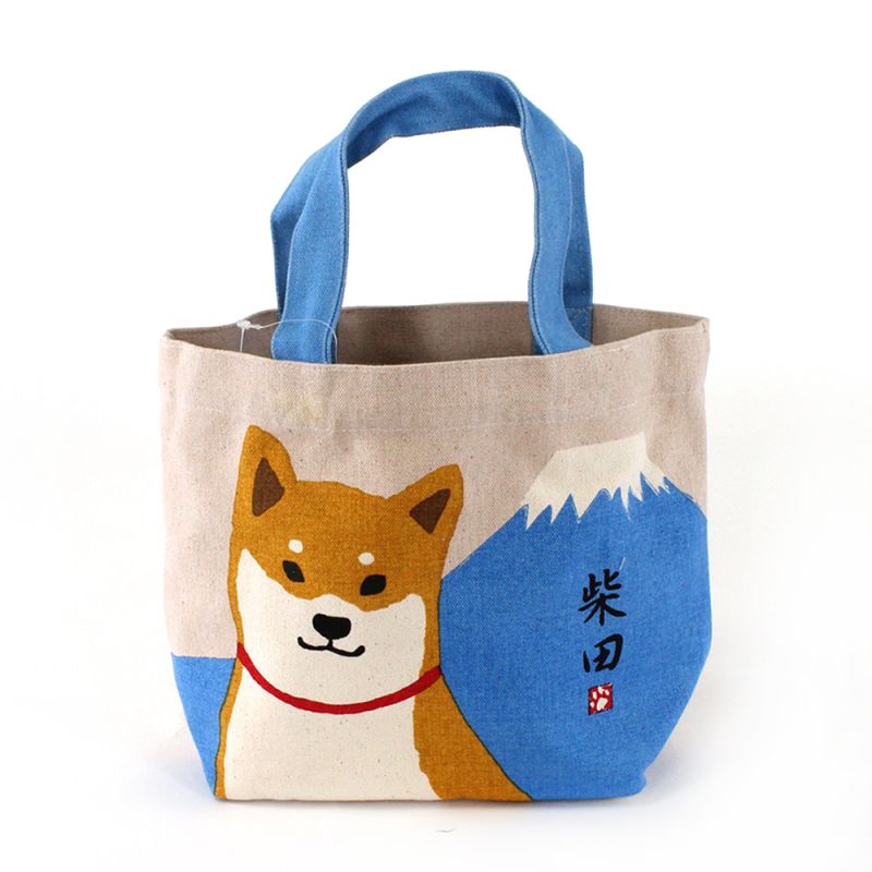 Einkaufstasche aus 100% Baumwolle, CANVA BAG, Shiba und Fujisan