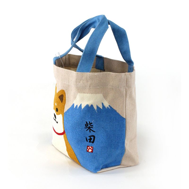 Einkaufstasche aus 100% Baumwolle, CANVA BAG, Shiba und Fujisan