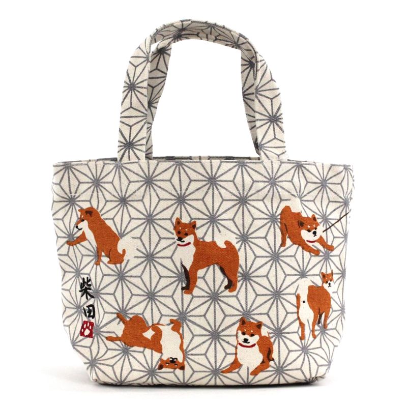 sac tote bag 100% coton CANVA BAG, petits shiba inu