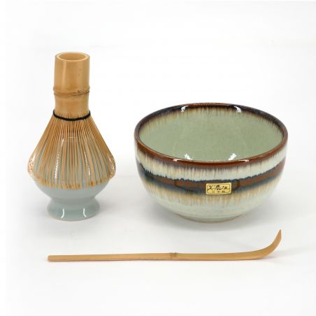 Set da cerimonia del tè verde di ceramica 4 pezzi MATCHA