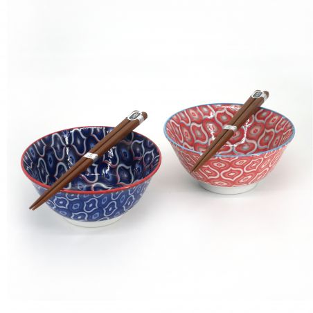 Evovee Juego de tazones y cucharas japonesas para ramen de 60 onzas,  cuencos de cerámica extra grandes para fideos asiáticos, tazones para  ramen