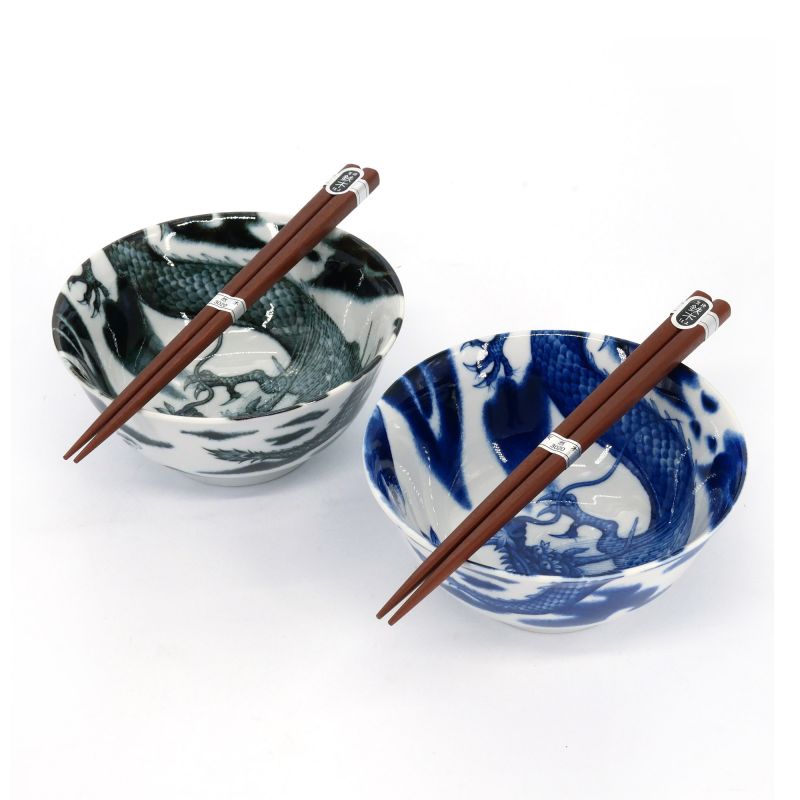 Set di 2 ciotole in ceramica giapponese - AO TO KURO RYU