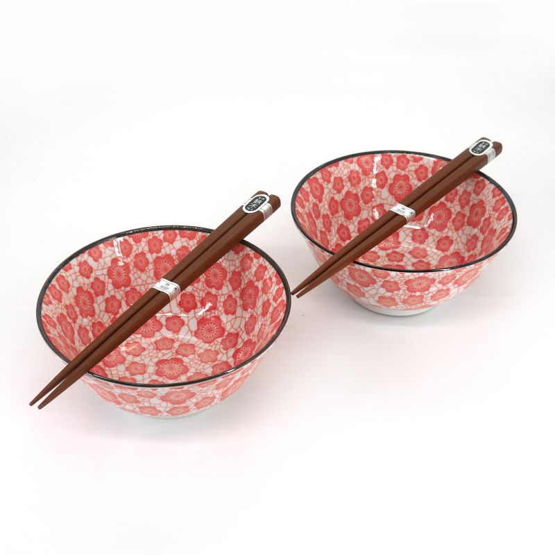 Set mit 2 japanischen Keramikschalen - AKA UME