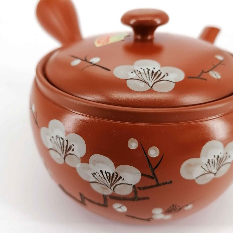 Japanese terracotta tokoname kyusu teapot - TOKONAME UME