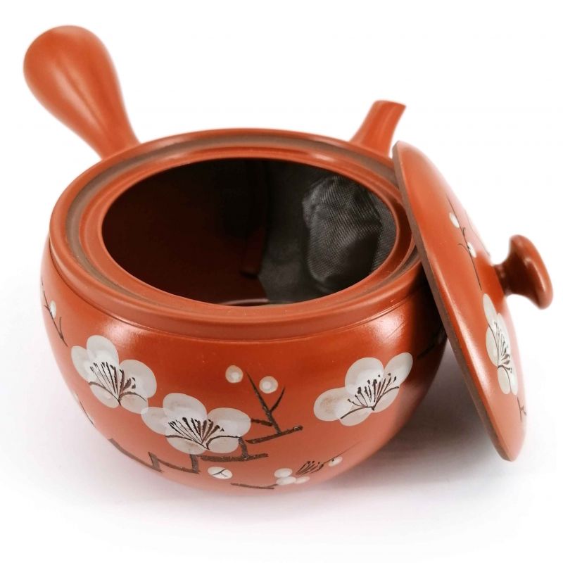 Japanese terracotta tokoname kyusu teapot - TOKONAME UME