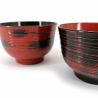 Duo of Japanese miso soup bowls in lacquered effect resin - MANZOKU