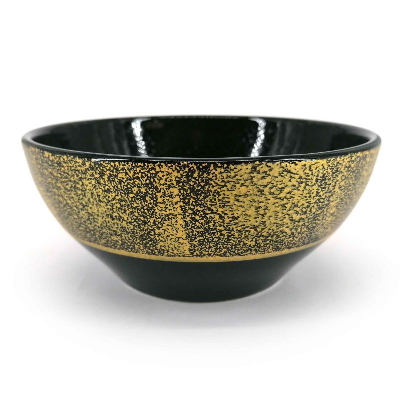 Japanische Donburi-Keramikschale, schwarz und gold - EREGANTO