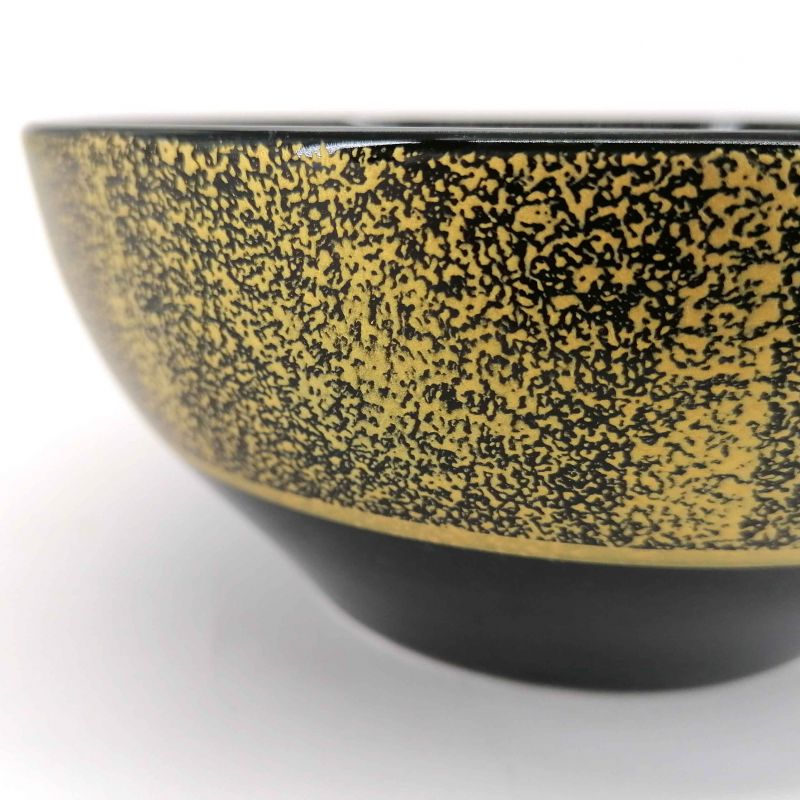 Bol japonais donburi en céramique noir et or - EREGANTO - 14cm