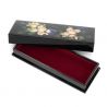 Scatola portaoggetti in resina nera con motivo a fiori di ciliegio - KIZAKURA - 21x8.5x3.3cm