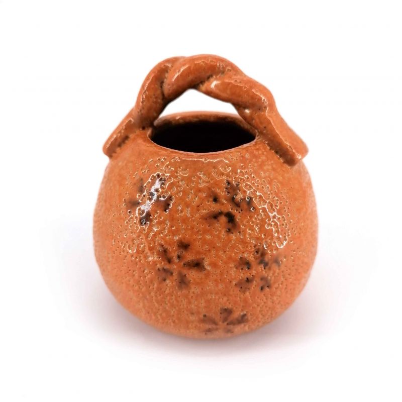 Vase soliflore japonais, marron en forme de panier - SAKURA BASUKETTO