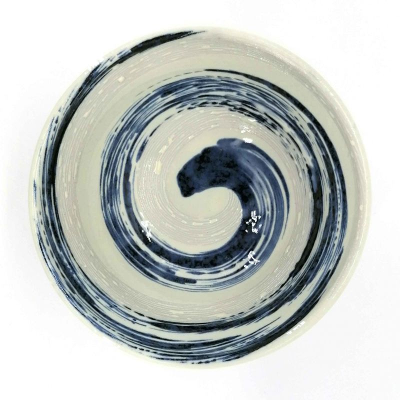 Bol japonais donburi en céramique blanc et bleu - AO UZUMAKI - 17cm