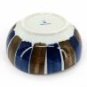 Japanese blue and brown ceramic donburi bowl - TSUTONRAIN