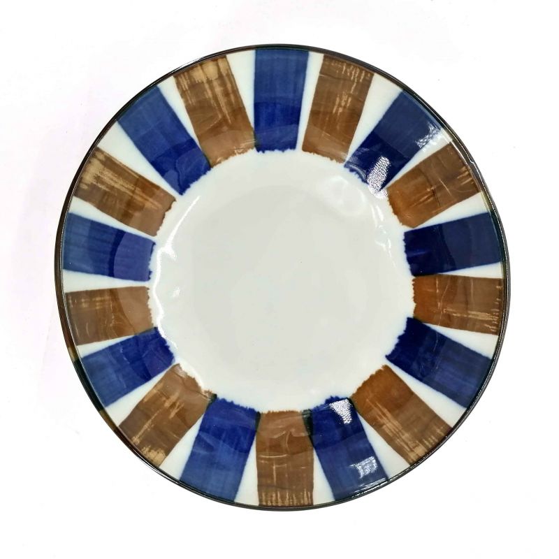 Ciotola donburi in ceramica giapponese blu e marrone - TSUTONRAIN