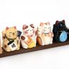 Ensemble de 7 statuettes chats sur socle - KOZO NEKO - 38 cm