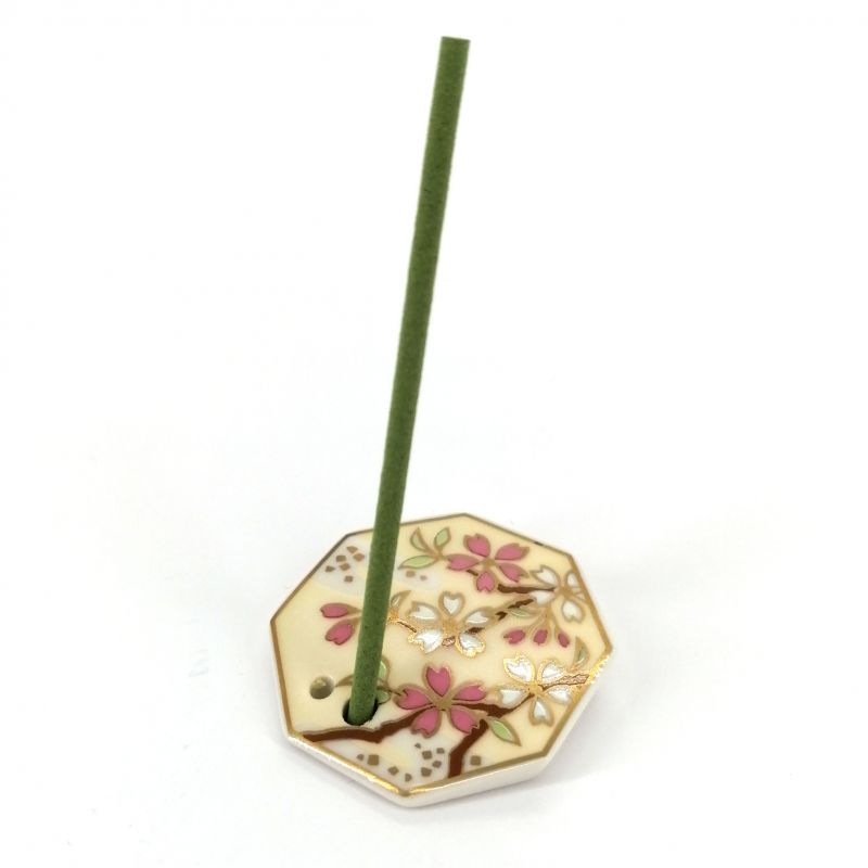 Porte encens japonais en porcelaine - OHJU - Cerisier