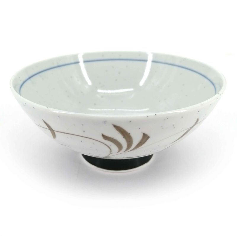 Ciotola di riso in ceramica giapponese, arabeschi beige, marroni - ARABESUKU