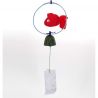 Japan cast iron wind bell, KINGYO, red
