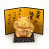Katze Spardose Glücksbringer japanisch manekineko vergoldet, CHOKIN-BAKO
