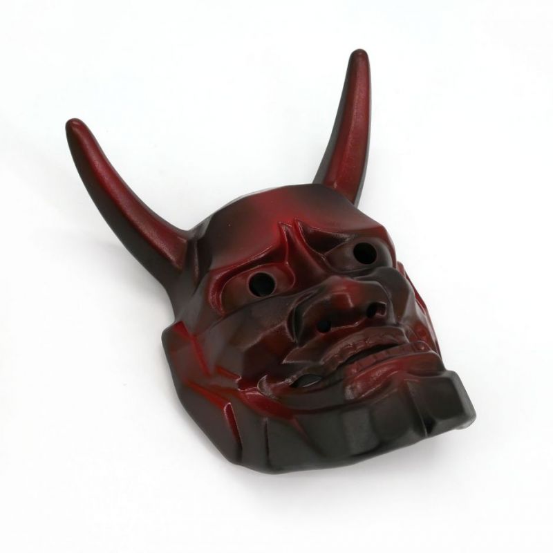 Noh mask representing the red avenging demon, HANNYA, 17 cm