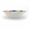 Japanese ceramic rice bowl, white and blue - FUKURO