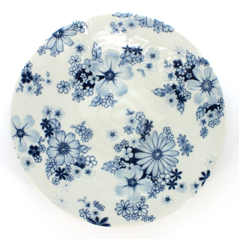 medium-sized round plate flower patterns white FLOWER