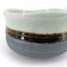 Cuenco para ceremonia del té japonesa en cerámica, azul, marrón y gris - BURURAIN