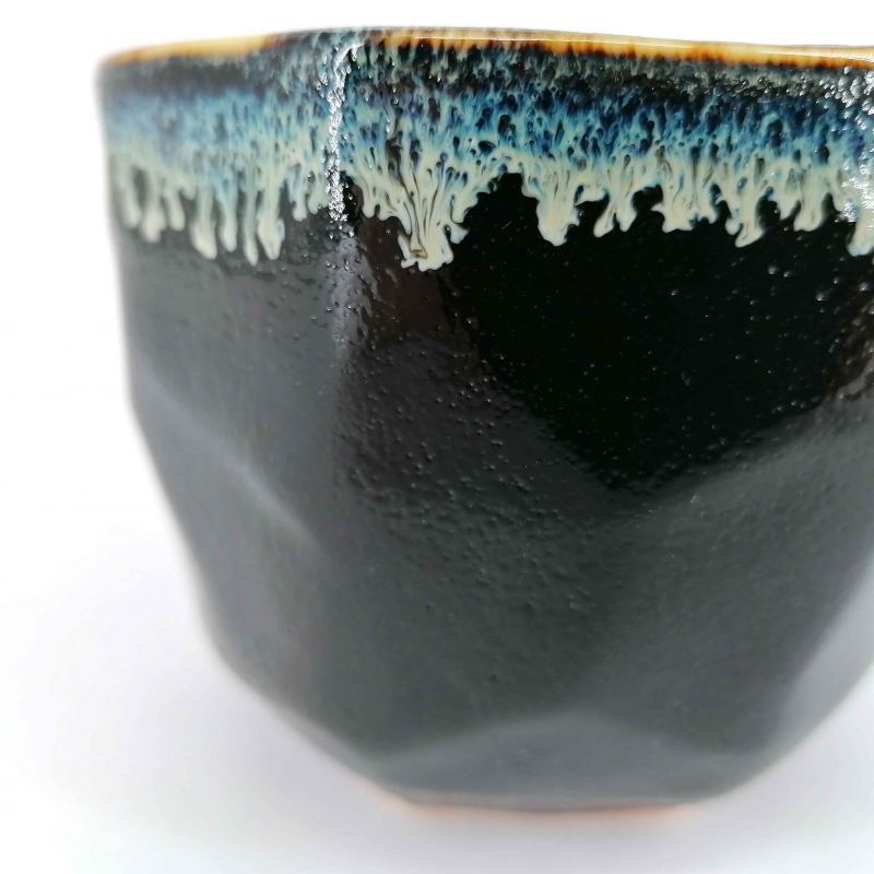 Cuenco de cerámica para ceremonia del té, pintura infundida con borde negro - CHUNYU