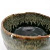 Cuenco de cerámica para ceremonia del té, negro, pintura infundida verde - CHUNYU