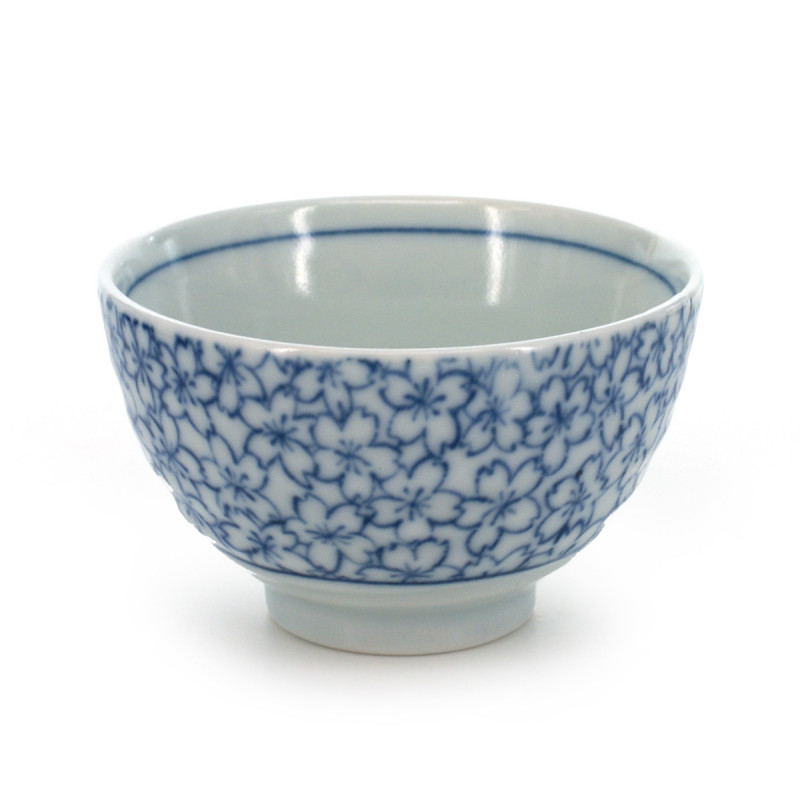 tea cup with sakura flower patterns blue KYÔSAKURA