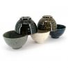 Set of 5 Japanese ceramic tea cups, solid colors - MUJI