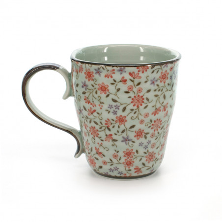Taza de té japonesa de cerámica con tapa y filtro, motivos