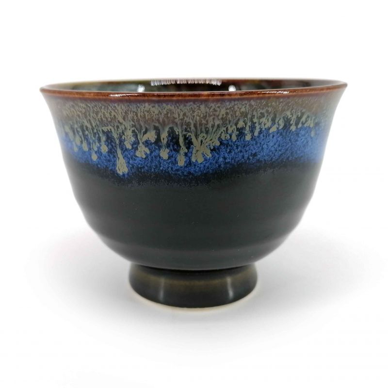 Ceramic tea cup, black blue and green shades - NYUANSU
