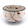 Japanische Keramik-Teetasse, weiß und rot, Vogelsilhouetten - TORI