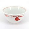 Tasse à thé japonaise en céramique, blanc, rouge et points verts - POINTU