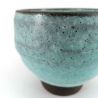 Taza de té de cerámica japonesa, azul mate - TSUYAKESHI