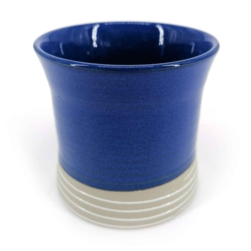 Taza de té japonesa acampanada de cerámica, azul - SHIROI SEN
