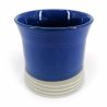 Tasse à thé japonaise en céramique évasée, bleu - SHIROI SEN