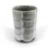 Taza de té de cerámica japonesa, gris y blanca - HAKARI