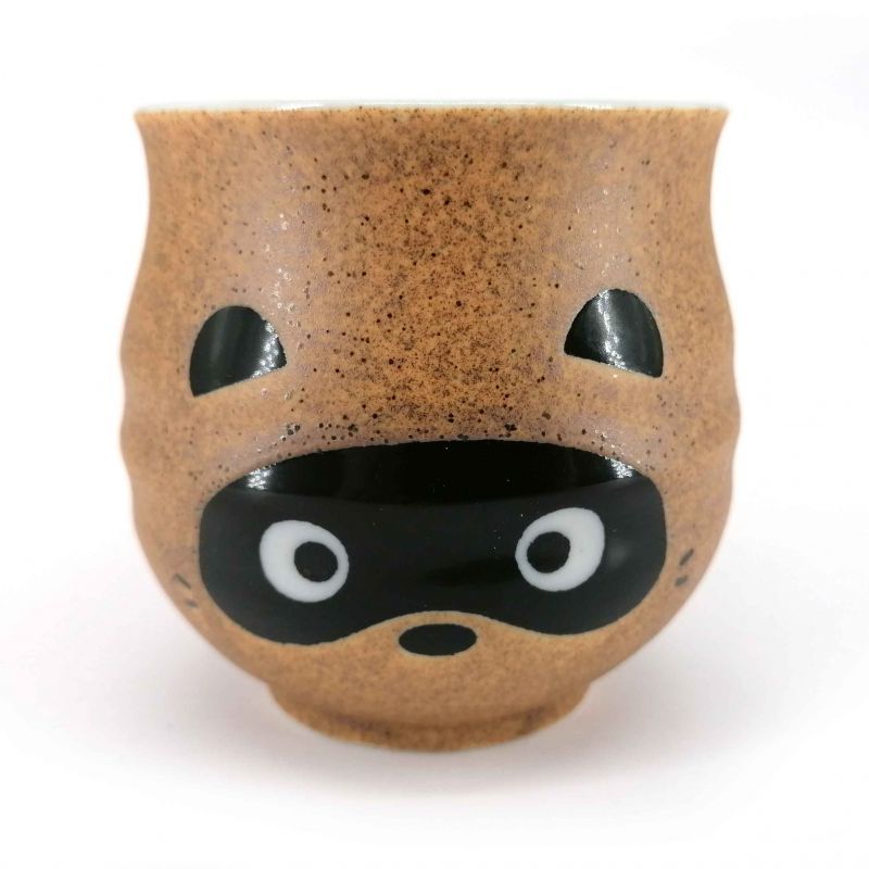 Taza de té de cerámica japonesa, marrón - TANUKI