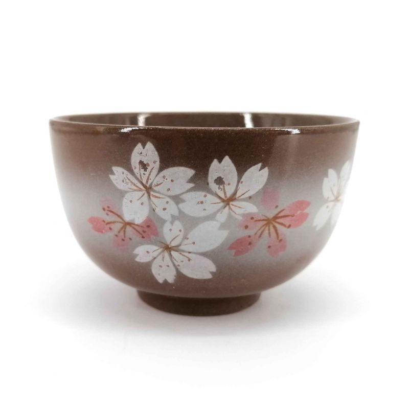Tazza da tè in ceramica giapponese, marrone e grigio - SAKURA