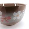 Japanische Keramik Teetasse, braun und grau - SAKURA