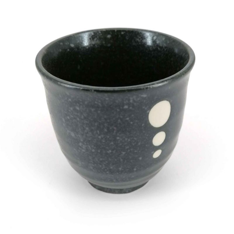 Japanese ceramic tea cup, black - POINTO