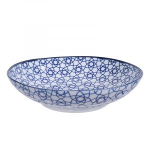 Assiette creuse à ramen japonaise bleue en céramique - JIOMETORI