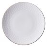 Japanese round plate in white ceramic, ASANOHA, stars